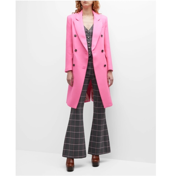 NWT $1195 Smythe DB Wool-Blend Peak-Lapel Overcoat in Hot Pink - size 10! - Picture 2 of 5